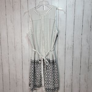 A New Day Print Block Button-Down Sleeveless Dress Women's Belted Size XXL.